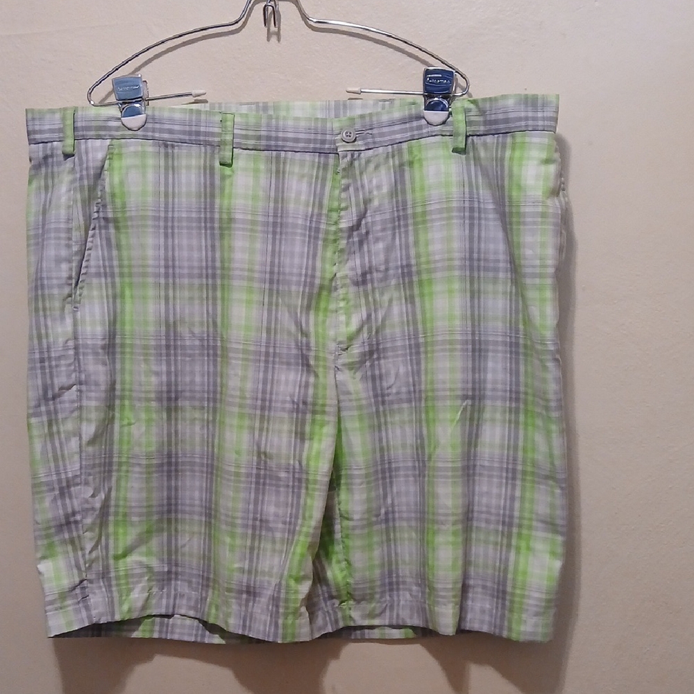 Plaid Green and Gray Men's Shorts